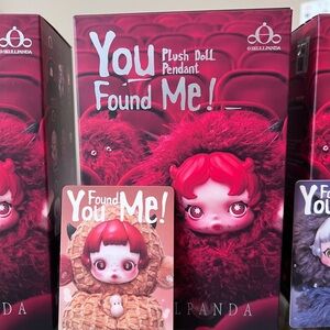 Skullpanda You Found Me! Plush Doll Pendant - Red